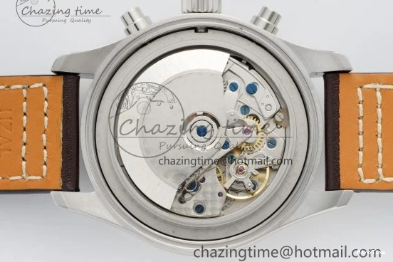 MIROTIME 0326 Bright Pilot Chrono SS AZF 1:1 Best Edition Green Dial on Brown Leather Strap A 7059